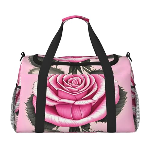 Schöne Reisetasche mit rosa Rosen für Reisen, Schultertasche, Wochenend-Handtasche, Sporttasche, Turnbeutel für Damen und Herren Schöne Reisetasche mit rosa Rosen für Reisen, Schultertasche, Wochenend-Handtasche, Sporttasche, Turnbeutel für Damen und Herren von Erwqavc