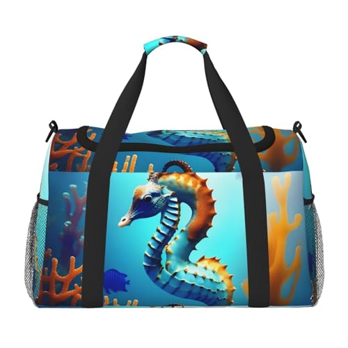 Seesabed Coral Seepferdchen-Druck Seesack für Reisen, Schultertasche, Wochenend-Handtasche, Sporttasche, Turnbeutel für Damen und Herren Seesabed Coral Seepferdchen-Druck Seesack für Reisen, Schultertasche, Wochenend-Handtasche, Sporttasche, Turnbeutel für Damen und Herren von Erwqavc