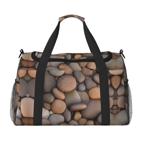 Seesack mit Kieselsteinmotiv für Reisen, Schultertasche, Wochenend-Handtasche, Sporttasche, Turnbeutel für Damen und Herren Seesack mit Kieselsteinmotiv für Reisen, Schultertasche, Wochenend-Handtasche, Sporttasche, Turnbeutel für Damen und Herren von Erwqavc