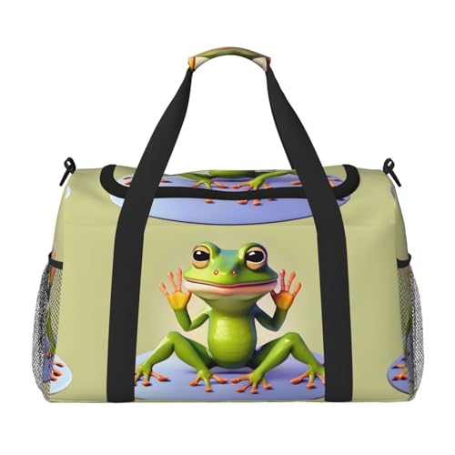 The Funny Frog Doing Yoga Print Duffle Bag for Travel,Shoulder Weekender Overnight Handbag, Sports Tote Gym Bag for Men Women The Funny Frog Doing Yoga Print Duffle Bag for Travel,Shoulder Weekender Overnight Handbag, Sports Tote Gym Bag for Men Women von Erwqavc