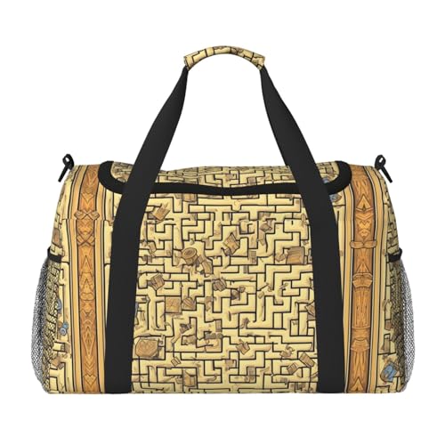 Treasure Maze Print Duffle Bag für Reisen, Schultertasche, Wochenend-Handtasche, Sporttasche, Turnbeutel für Damen und Herren Treasure Maze Print Duffle Bag für Reisen, Schultertasche, Wochenend-Handtasche, Sporttasche, Turnbeutel für Damen und Herren von Erwqavc