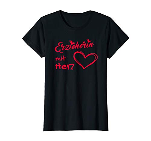 Damen Erzieherin mit Herz | Kita Erzieher Lehrerin Damen T-Shirt von Erzieher Erzieherin Kindergarten Lehrer Geschenke