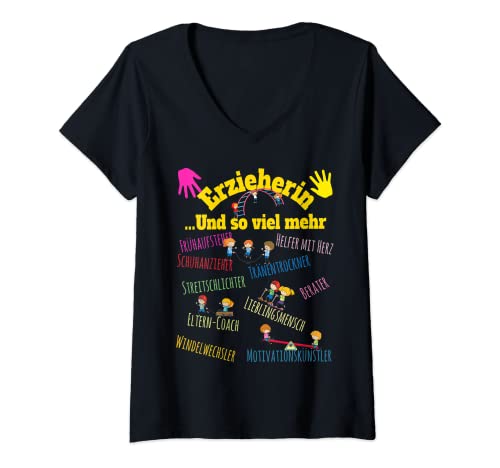 Damen Erzieherin und soviel mehr - Lustiges Erzieher T-Shirt mit V-Ausschnitt Damen Erzieherin und soviel mehr - Lustiges Erzieher T-Shirt mit V-Ausschnitt von Erzieherin und Erzieher Designs