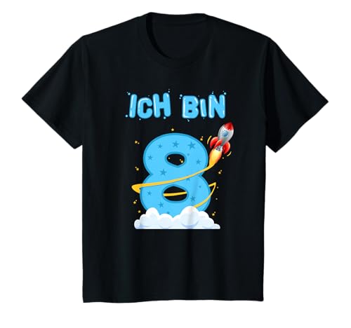 Ich bin Schon 8 Geburtstag Rakete Jungen T-Shirt von Es Ist Mein 8. Geburtstag