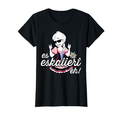Malle Party Outfit Trachtenshirt Damen JGA Es eskaliert eh T-Shirt Malle Party Outfit Trachtenshirt Damen JGA Es eskaliert eh T-Shirt von Es eskaliert eh Ersatz Dirndl