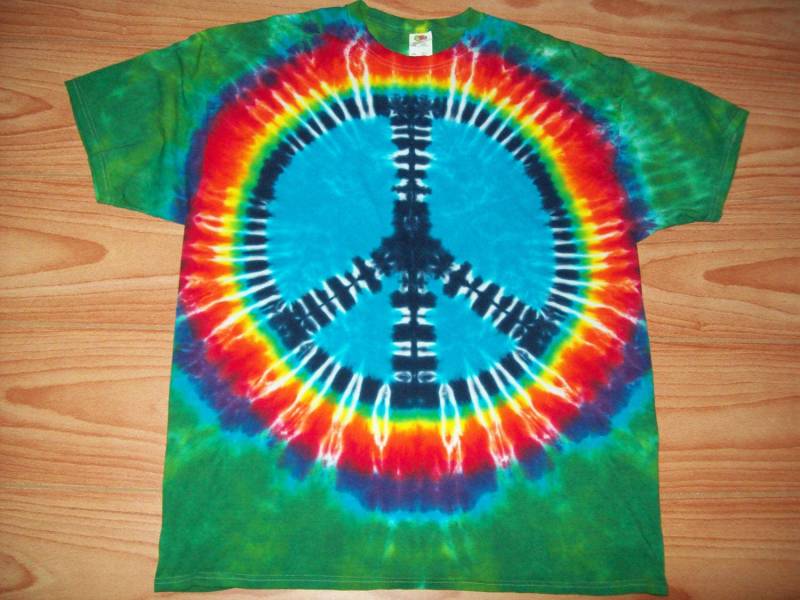 Peace Sign Tie Dye - S M L Xl 2X 3X 4X 5X 6X - Kinder Erwachsene Plus Size Grün Zeichen Shirt von EsGroovyTuesdays