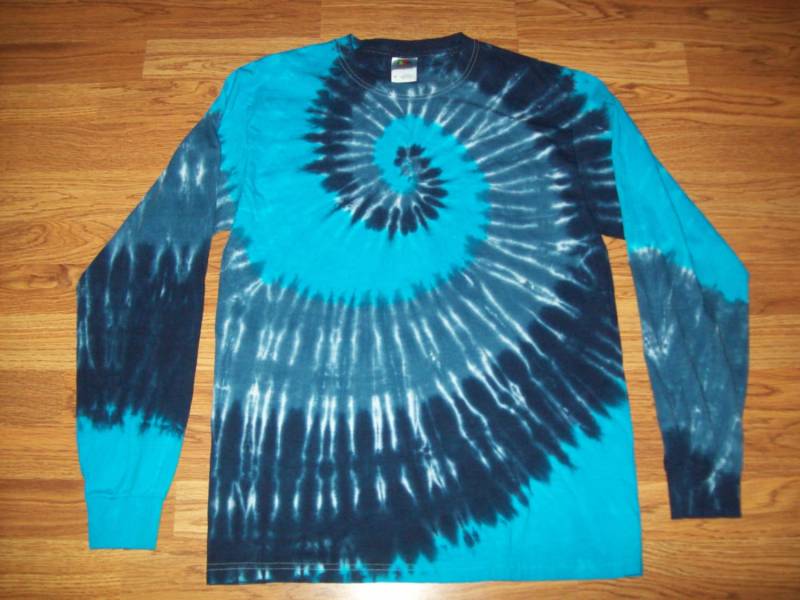 S M L Xl 2X 3X 4X 5X Tie Dye Langarm, Kinder, Erwachsene, Plus Size Langarmshirt, Blautöne von EsGroovyTuesdays