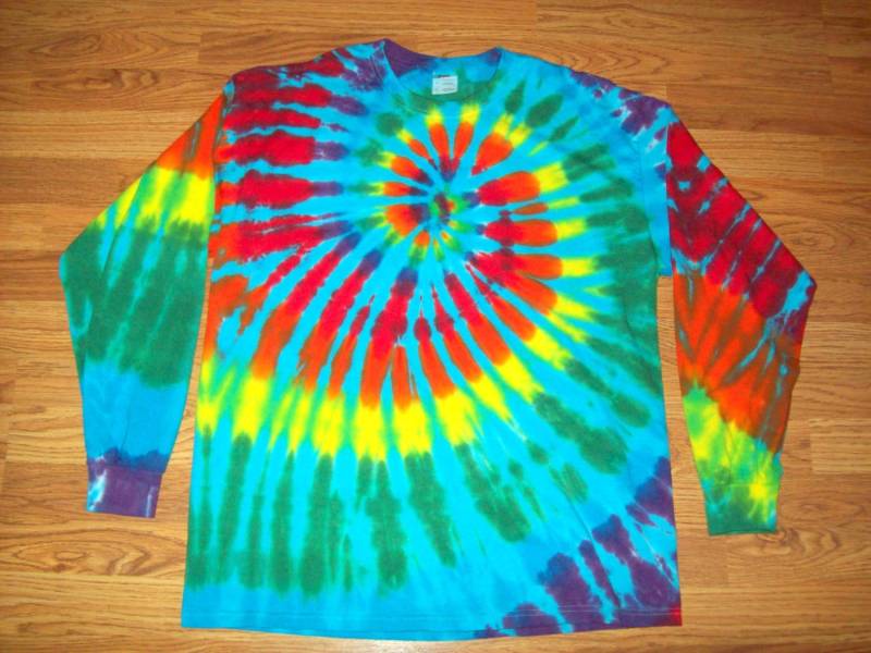 S M L Xl 2X 3X 4X 5X Tie Dye Langarm, Kinder, Erwachsene, Plus Size Tie Dye Shirt - Rainbow Sky von EsGroovyTuesdays