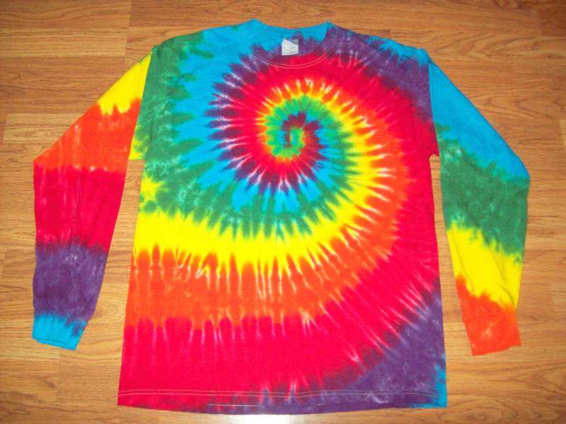 S M L Xl 2X 3X 4X 5X Tie Dye Langarm, Kinder, Erwachsene, Plus Size Tie Dye Shirt - Regenbogen von EsGroovyTuesdays