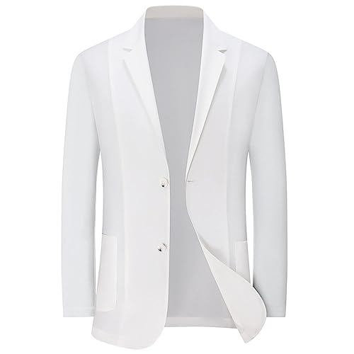 Anzüge & Sakkos Für Herren,Großer Freizeit-Blazer 2 Knöpfe Ultradünne Jacke Schmale Passform Sportmantel Starker Mann Formelle Anzugjacken Geeignet Für Party Date Abschlussball Hochzeit Eleganter Bl von EsUkar