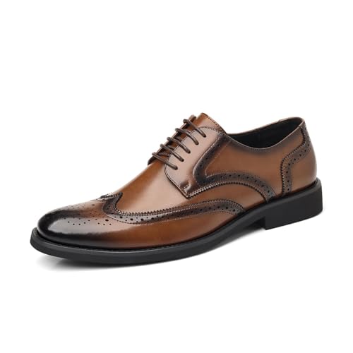 EsaSam Herren Formelle Business Schuhe Schnürschuh Smoking Hochzeit Mode Brogues,Braun,39 EU von EsaSam