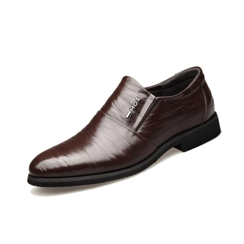 EsaSam Herren Halbschuhe Slip-On Formelle Mode Klassisches Kleid Casual Business Loafers,Braun,38 EU von EsaSam