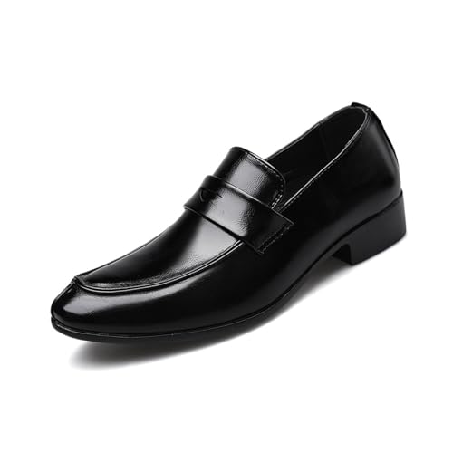 EsaSam Herren Halbschuhe Slip-On Formelle Mode Klassisches Kleid Casual Business Männer Loafers,Schwarz,45 EU von EsaSam
