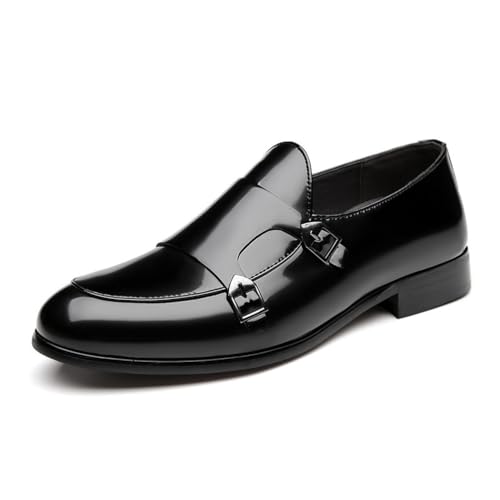 EsaSam Herren Lässige Monkstrap Business Anzugschuhe Formale Synthetik Leder Schuhe,Schwarz,44 EU von EsaSam
