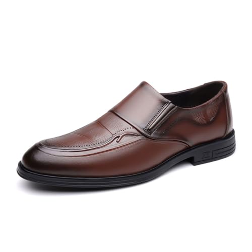 EsaSam Herren Loafer, Runde Zehenpartie Lässige Slipper Weich Leicht Atmungsaktiv Formelle Business Schuhe Für Herren,Braun,42 EU von EsaSam