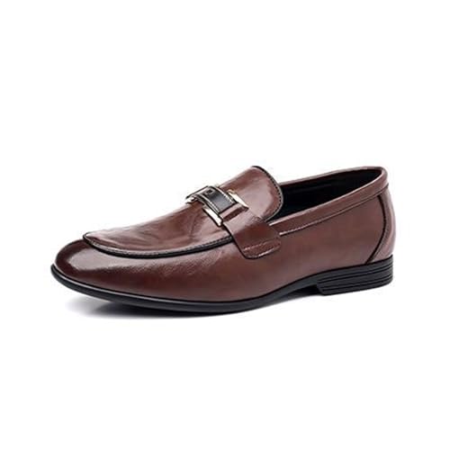 EsaSam Herren Loafer, Runde Zehenpartie Lässige Slipper Weich Leicht Atmungsaktiv Formelle Business Schuhe Für Herren,Braun,44 EU von EsaSam