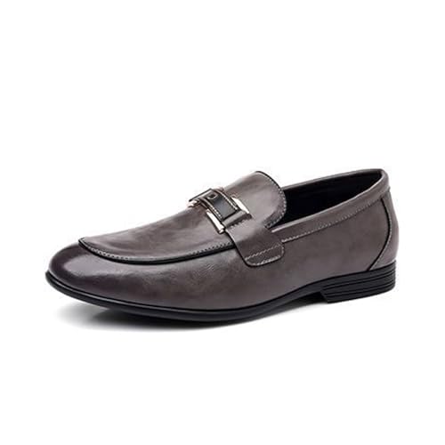 EsaSam Herren Loafer, Runde Zehenpartie Lässige Slipper Weich Leicht Atmungsaktiv Formelle Business Schuhe Für Herren,Grau,41 EU von EsaSam