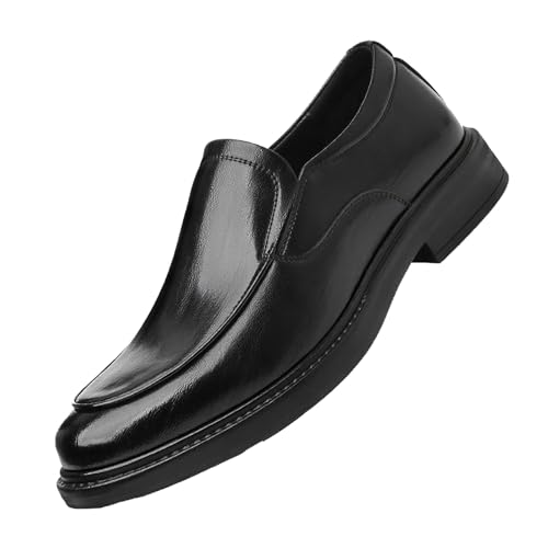 EsaSam Herren Loafer, Runde Zehenpartie Lässige Slipper Weich Leicht Atmungsaktiv Formelle Business Schuhe Für Herren,Schwarz,39 EU von EsaSam