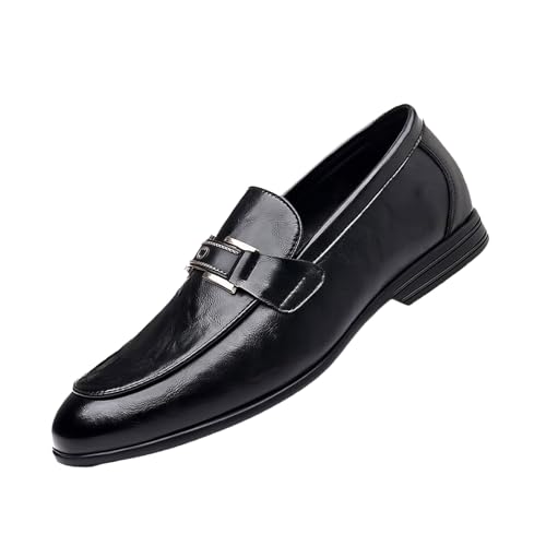 EsaSam Herren Loafer, Runde Zehenpartie Lässige Slipper Weich Leicht Atmungsaktiv Formelle Business Schuhe Für Herren,Schwarz,40 EU von EsaSam