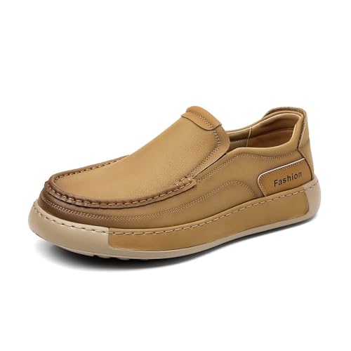 EsaSam Herren Mokassins Business Freizeitschuhe Loafer Halbschuhe Leichtgewicht Atmungsaktive Walkingschuhe Für Männer Formelle Anlässe,Gelb,41 EU von EsaSam