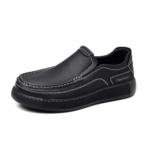 EsaSam Herren Mokassins Business Freizeitschuhe Loafer Halbschuhe Leichtgewicht Atmungsaktive Walkingschuhe Für Männer Formelle Anlässe,Schwarz,43 EU von EsaSam