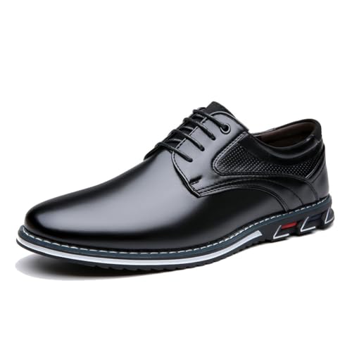 EsaSam Herren Mokassins Business Freizeitschuhe Oxford Halbschuhe Leichtgewicht Atmungsaktive Walkingschuhe Für Männer Formelle Anlässe,Schwarz,46 EU von EsaSam