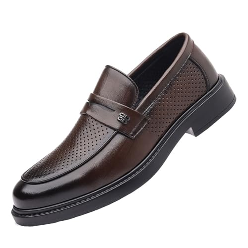 EsaSam Herren Penny Loafer, Lässige Slip-On Business Formelle Schuhe, Retro, Bequem Und rutschfest,Braun,40 EU von EsaSam