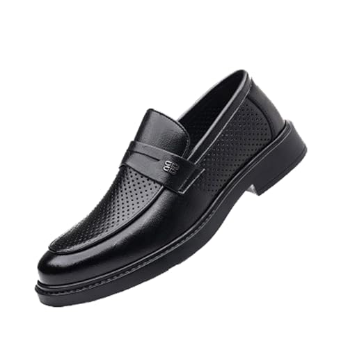 EsaSam Herren Penny Loafer, Lässige Slip-On Business Formelle Schuhe, Retro, Bequem Und rutschfest,Schwarz,37 EU von EsaSam