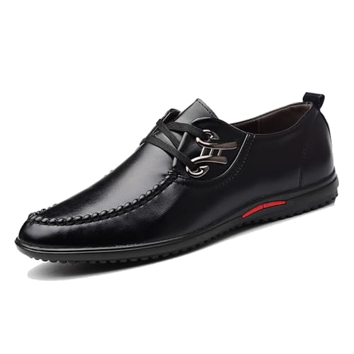 EsaSam Lässige Business Schuhe Für Herren, Business-Oxford, Loafer Mit Runder Spitze Und Flachem Absatz,Schwarz,45 EU von EsaSam