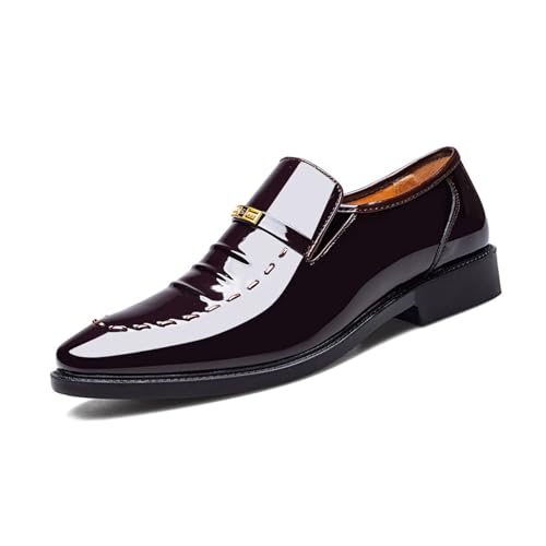 EsaSam Männer Formelle Schuhe Business Oxford Schuhe Lackleder Schnürschuhe Klassische Derby Schuhe Hochzeitschuhe,Braun,40 EU von EsaSam