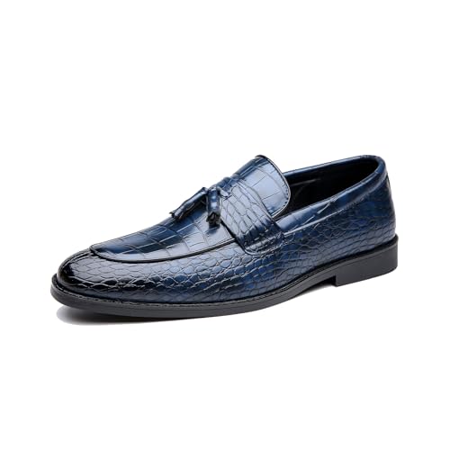 Herren Mokassin Anzugschuhe Slipper & Mokassins Slip Loafer Herrenschuhe,Blau,44 EU von EsaSam