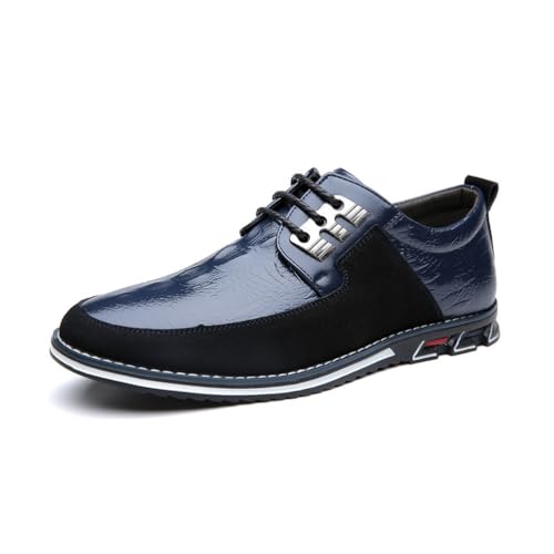 Herren Schnürhalbschuhe Business Anzugschuhe Freizeit Oxfords Derby Casual Schuhe,Blau,42 EU von EsaSam