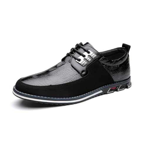 Herren Schnürhalbschuhe Business Anzugschuhe Freizeit Oxfords Derby Casual Schuhe,Schwarz,48 EU von EsaSam