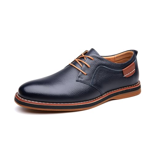 Retro Anzugschuhe Für Herren Derby Oxford Schnürhalbschuhe Business Schuhe Klassischer Arbeitsschuhe,Blau,39 EU von EsaSam
