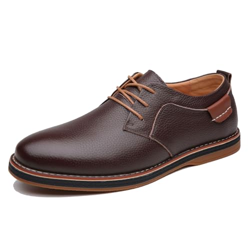 Retro Anzugschuhe Für Herren Derby Oxford Schnürhalbschuhe Business Schuhe Klassischer Arbeitsschuhe,Braun,38 EU von EsaSam
