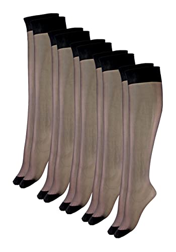 Esda Damen Feinkniestrümpfe 5er-Pack Seidenfein schwarz One Size von Esda