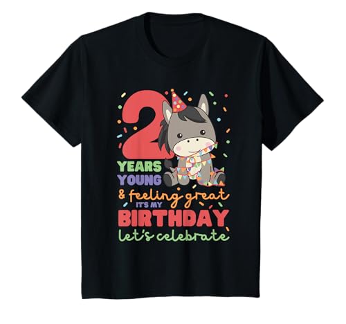Esel zum 2. Geburtstag für Kinder zwei Jahre alt T-Shirt von Esel Geburtstags Geschenk süße Tiere