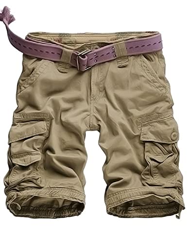 Eshal Herren-Shorts, Militär-Stil, mehrere Taschen, aus Baumwolle, Combat Gr. 42W Kurz, khaki von Eshal