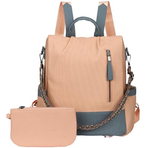 Eshow Rucksack Damen Klein, Anti-Diebstahl Elegant Cityrucksack Tagesrucksack, 3 in 1 Rucksacktasche mit Clutchbag RFID Blocker, Kleiner Damenrucksack Modern für Pendeln Schule Arbeit Reise Schwarz von Eshow