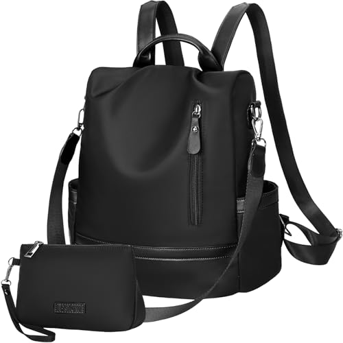Eshow Rucksack Damen klein, Anti Diebstahl Tasche, Minirusack für Mädchen Und Fraun, Cityrucksack Modern Elegant zur Schule Arbeit Reise, Schwarz, Große Kapazität Eshow Rucksack Damen klein, Anti Diebstahl Tasche, Minirusack für Mädchen Und Fraun, Cityrucksack Modern Elegant zur Schule Arbeit Reise, Schwarz, Große Kapazität von Eshow