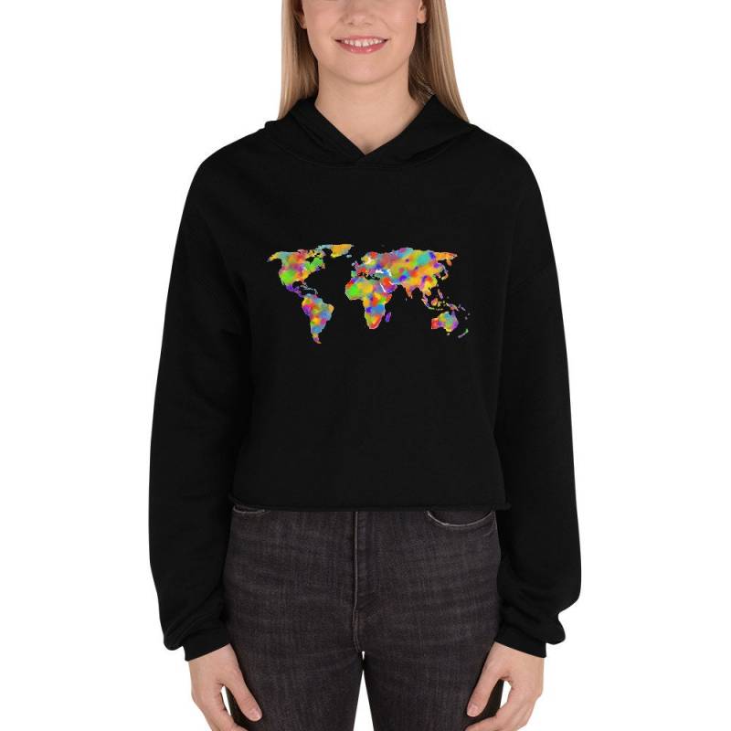 Bunte Welt-Ernte-Kapuzenpullover-Sweatshirt-Freundin-Geschenk von EsjayCreationsInc