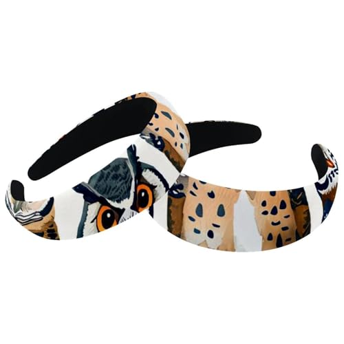 2 Stück Samt Breite Stirnbänder für Frauen Eulen Brille Muster Zubehör Gepolsterte Stirnbänder Schönheit Haarbänder Mädchen Dicke Haarbänder 2 Stück Samt Breite Stirnbänder für Frauen Eulen Brille Muster Zubehör Gepolsterte Stirnbänder Schönheit Haarbänder Mädchen Dicke Haarbänder von Eslifey