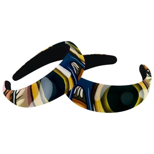 2 Stück Samt Breite Stirnbänder für Frauen Rosa Eule mit Brille Zubehör Gepolsterte Stirnbänder Schönheit Haarbänder Mädchen Dicke Haarbänder von Eslifey