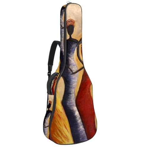 Eslifey Akustikgitarre Tasche Afrikanische Frauen Malerei Verstellbarer Schultergurt Gitarrenkoffer Gig Bag 40 41 42 Zoll, Farbe 1, 42.9x16.9x4.7 in von Eslifey