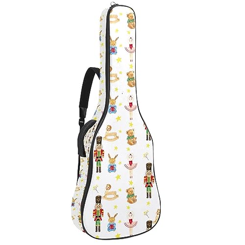 Eslifey Akustikgitarre Tasche Aquarell Weihnachten Ballett Mädchen Stern Muster Verstellbarer Schultergurt Gitarre Fall Gig Bag 40 41 42 Zoll, Farbe 1, 42.9x16.9x4.7 in von Eslifey