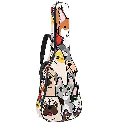 Eslifey Akustikgitarre Tasche Aquarell Weihnachten Ballett Mädchen Stern Muster Verstellbarer Schultergurt Gitarre Fall Gig Bag 40 41 42 Zoll, Farbe 3, 42.9x16.9x4.7 in von Eslifey