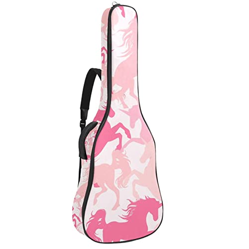 Eslifey Akustikgitarre Tasche Camo Mädchen Muster mit Einhörnern Verstellbarer Schultergurt Gitarrentasche Gigbag 40 41 42 Zoll, Farbe 1, 42.9x16.9x4.7 in von Eslifey