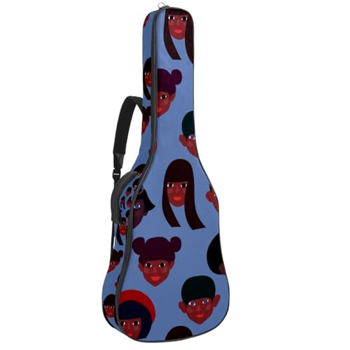Eslifey Akustikgitarre Tasche Camo Mädchen Muster mit Einhörnern Verstellbarer Schultergurt Gitarrentasche Gigbag 40 41 42 Zoll, Farbe 2, 42.9x16.9x4.7 in von Eslifey