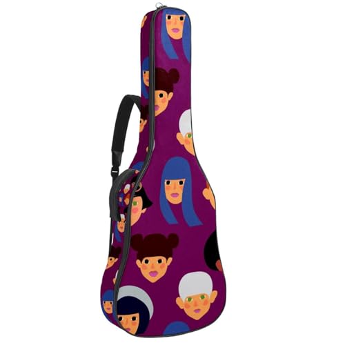 Eslifey Akustikgitarre Tasche Camo Mädchen Muster mit Einhörnern Verstellbarer Schultergurt Gitarrentasche Gigbag 40 41 42 Zoll, Farbe 6, 42.9x16.9x4.7 in von Eslifey