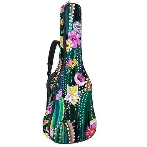 Eslifey Akustikgitarre Tasche Cartoon Niedlich Mädchen Panda Rosa Muster Verstellbarer Schultergurt Gitarre Fall Gig Bag 40 41 42 Zoll, Farbe 3, 42.9x16.9x4.7 in von Eslifey